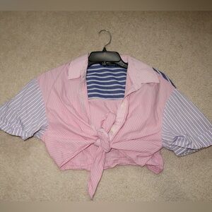 Zara pinstripe crop top Xs